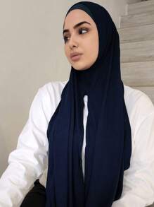 1pc Women's Solid Color Comfortable Stretchy Scarf Hijab Headscarf, Fashionable And Simple, Convenient, Suitable For All Seasons For Abaya Daily Under Cap Veiled Clothes