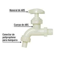 Llave para manguera, de plástico 65 g, entrada 1/2" - Blanco - Ver 3