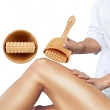 1 dụng cụ massage bằng gỗ, con lăn lưng, máy massage điểm kích hoạt, massage toàn thân, dụng cụ massage lưng giúp giảm đau cơ - Màu be - Xem 15