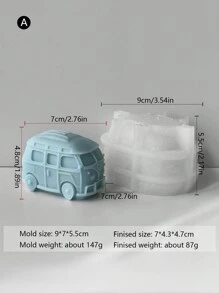 11pcs Car & Bus Shaped Silicone Candle Molds, Candle Holders, Aromatherapy Candle Art, Wax Melts, Handmade Soap Making, Reusable Silicone Material, Craft Production, Home Decor & Photography Props DIY, Spiritual Handmade Gifts - White - View 4