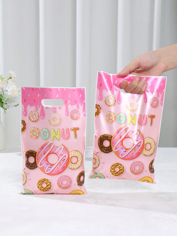 10/25pcs Donut Gifts, Donut Themed Birthday Party Handheld Gift Bag, Multi Purpose Gift Packaging Supplies Donut Packaging Bag, Party Gifts, Donut Decoration, Babe Shower Party Gift Bag, Party Decoration, Kitchen Decoration Kitchen Packaging Supplies, Summer Supplies, Birthday Gift Packaging Bag, Birthday Decoration, Birthday Room Decoration Candy Bag