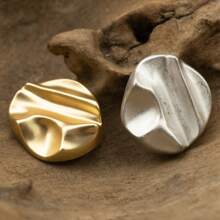 Áo khoác Blazer kim loại vàng hình học bất đối xứng, cúc kim loại denim, áo khoác ngoài cong màu bạc mờ, cúc - Nhiều màu - Xem 2