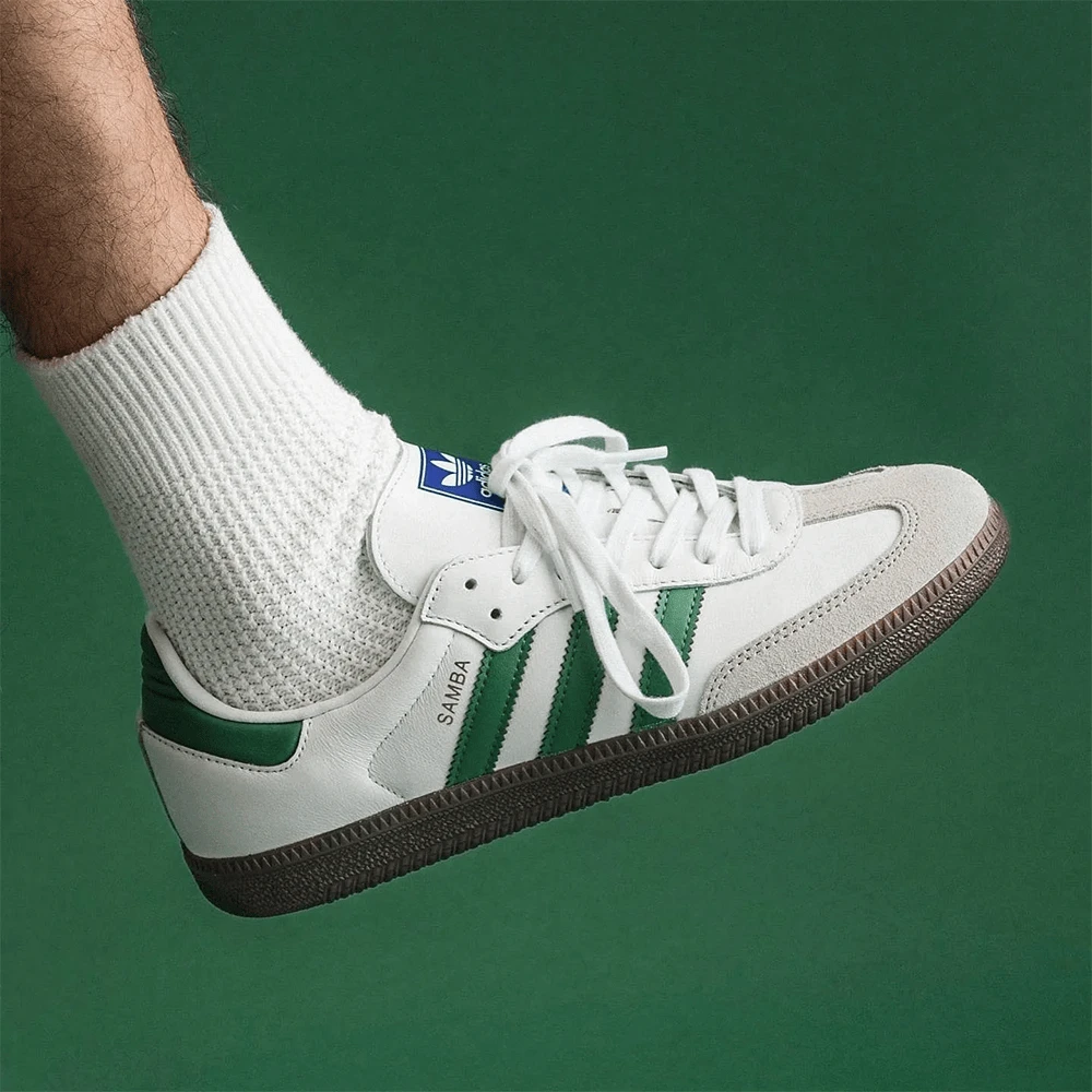 Adidas Originals Adidas Samba OG Premium Sneakers, Timeless Retro Trainers In Fall Tones, Leather & Suede Construction, Low-Top Casual Sneaker For Outdoor, Sports, Sambas For School And Work, Daily Shoes For Skate Outfit - 綠色 - 查看 1