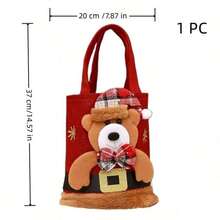 1 túi quà trang trí Giáng sinh hình ông già Noel, người tuyết và hươu, túi vải tote trang trí Giáng sinh, quà tặng tiệc Giáng sinh, vật dụng tiệc Giáng sinh - Nhiều màu - Xem 4