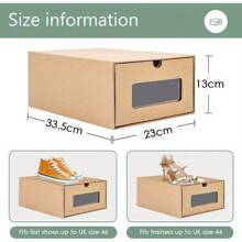 10x Foldable Cardboard Shoe Boxes Organiser Drawer Stackable Storage Transparent