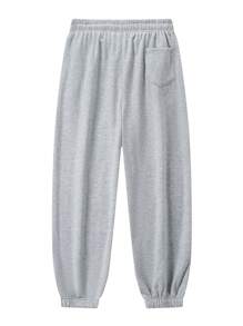 Blueplus Fashionable Men's Solid Color Versatile Casual Pants, Narrow Trouser Leg Design, Waist Drawstring Adjustment, Suitable For Outdoor Travel Or Home Wear In All Seasons - Màu Xám nhạt - Xem 4