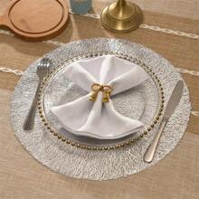 1/4/6/8/12 piezas Manteles individuales redondos de PVC dorados y huecos, lavables, fáciles de limpiar, antideslizantes, resistentes al calor, para decoración de mesa de comedor, tazas, fiestas, bodas y festividades