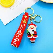 1 件装圣诞圣诞老人钥匙扣可爱创意圣诞树钥匙扣吊坠 - 彩色 - 查看 3