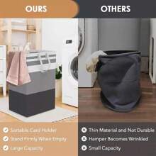 2PCS Large Laundry Basket, 75L Collapsible Tall Clothes Hamper With Extended Handles, For Laundry, Bedroom, Dorm, Towels, Toys