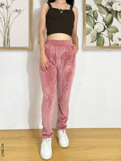 Pantalones de pana ligera con afelpado