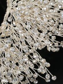 1pc Bridal Accessory Luxurious Handmade Crystal Crown For Women Wedding Dress Decoration, Elegant European Style Royal Tiaras - Silver - View 6