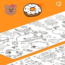 1pc Graffiti Scroll, Coloring Scroll, Extra Long Coloring Canvas, Coloring Pad, Large Drawing Paper, Coloring Book Back To School,Back To School,School Supplies - Multicolor - View 6