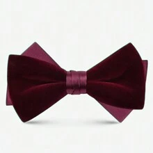 1 pieza Corbata de moño de terciopelo de poliéster de unicolor, accesorio de vestimenta formal de alta gama para bodas, fiestas, banquetes, escenarios, otoño/invierno para hombres
