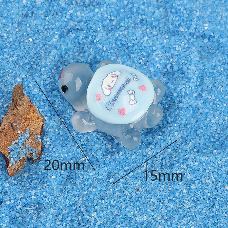10pcs Mini Glowing Turtle DIY Decor, Turtle 3D Desktop Ornament