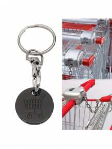 1pc购物车硬币钥匙扣欧美超市手推购物车硬币金属代币汽车便携钥匙扣男女钥匙扣收纳装置 - 彩色 - 查看 7