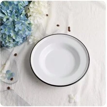 PRATO FUNDO DE FERRO METAL BRANCO ESMALTADO 22-CM / 3-CM - Branco - Visão 4