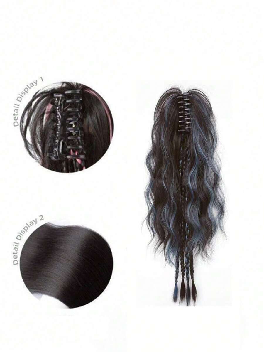 Ombre Pink High Ponytail Boxer Braids Synthetic Hair Extensions With