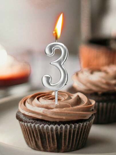 金色、银色、蓝色、黑色可爱 0-9 数字蜡烛，适合生日、周年纪念、生日蛋糕装饰、返校节、情人节