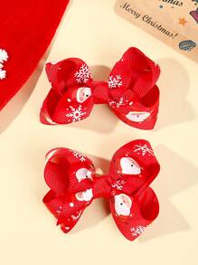 10pcs/30pcs Christmas Girls Assorted Gold & Silver Foil Bow Hair Clips Claws, Suitable For Holiday Gifts (Random Pattern)