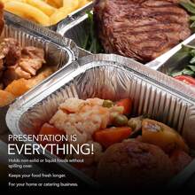 20pcs 5.1x3.9 Inch Aluminum Foil Baking Trays - High Thermal Conductivity Tin Foil Pans - Disposable Cookware For Baking, BBQ, Cooking, Storage, Food Preparation - Silver - View 5