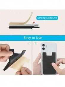 CALINNL 1pc Phone Wallet Stick On Phone For Phone Back 1/2 Pocket Silicone Adhesive Card Cell Phone Sleeves Cell Phone Wallet Silicone Adhesive Phone Stick On Wallet For Phone Case Phone Pocket For Most Phones Phone Suction Card Cover Card Holder Wallet Business Card Holder Credit Card Holder Women For Women For Men Card Wallet Magsafe Wallet