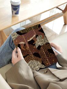 Apple Leopard 保护壳兼容 iPad 10.2 英寸 2021/2020 iPad 第 9/8 代，兼容三星 Galaxy Tab A8 10.5 英寸 2022，Tab 保护套，带笔架，支持自动睡眠/唤醒盖