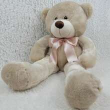 Super Soft Hazelnut Teddy Bear 50 Cm Toy Bedroom Decoration, Baby Shower Parties Children's Gender Reveal - 帶有玫瑰蝴蝶結的榛果熊 - 查看 3