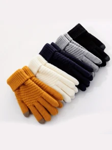 3 Cặp Găng Tay Màn Hình Cảm Ứng Mùa Đông - Găng Tay Không Ngón Cách Nhiệt Bằng Len Dệt Kim Unisex - Thích Hợp Cho Các Hoạt Động Ngoài Trời Và Sử Dụng Màn Hình Cảm Ứng - nhiều màu - Xem 2