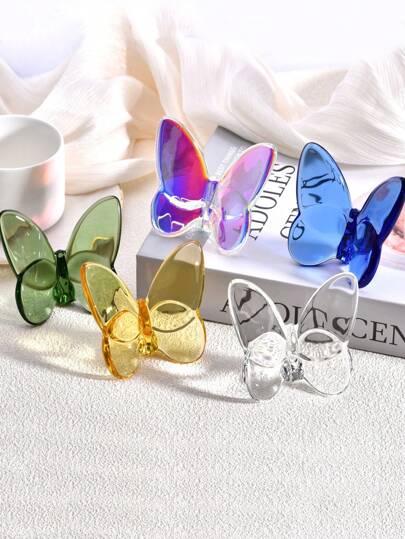 1 pezzo/Set da 5 pezzi Elegante statuetta di farfalla in cristallo di vetro, perfetta per casa, ufficio, libreria, soggiorno - Idea regalo perfetta per matrimonio, festa, compleanno, laurea