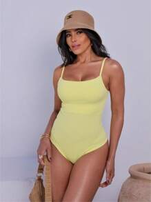 Elegant Body Comfortable Stretchy Seersucker Fabric Women's Fashion Strappy - Màu vàng - Xem 2