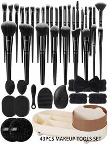 43PCS Makeup Tools Set Including:30PCS Makeup Brush Set Includes Powder Brush,Highlight Brush,Nose Shadow Brush,Detail Brush,Outline Brush,Eyelash Brush,Foundation Make-Up Brush,Facial Brush,Concealer Brush,Eye Shadow Brush Set, Eyelash Curling - 彩色 - 查看 14