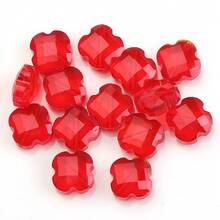30 hạt pha lê hình cỏ ba lá 4 lá màu ngọc bích 12mm khắc tinh thể có lỗ ở giữa dùng làm phụ kiện trang sức DIY - Cỏ bốn lá ngàn hoa - Xem 29