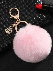 1 móc khóa Pompom mềm mại, móc khóa nhồi bông dễ thương, túi đựng nhẫn, ba lô, mặt dây chuyền treo xe hơi, quà tặng sử dụng hàng ngày cho phụ nữ, phụ kiện trang trí chìa khóa ví, nhiều màu sắc để lựa chọn - Nhiều màu - Xem 17