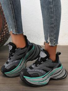Extra Thick Sole Chunky Sneakers Women, Running Shock Absorbing Lightweight Athletic Shoes, Casual Outdoor Footwear, New Autumn Style