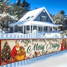 1 Pc Cảnh máng cỏ tôn giáo Biểu ngữ sân Giáng sinh (19,6 X118 inch), Vườn Giáng sinh cổ điển Ông già Noel Nai sừng tấm Người tuyết Màu xanh Giáng sinh vui vẻ Chúa Jesus Biển báo sân tôn giáo Biểu ngữ lớn Thiên thần Cảnh máng cỏ Phông nền cổ điển cho Giáng sinh Mùa đông Trang trí ngoài trời trong nhà - Nhiều màu - Xem 5