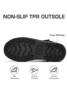 Women's Snow Boots Genuine Suede With Faux Fur Lining. 0.9 Inch Flat Classic Water-Resistant, Anti-Slip Winter Booties Feature A Slip-On Design And Comfortable Memory Foam,Suit For Staying Warm And Stylish This Winter - 黑色 - 查看 10