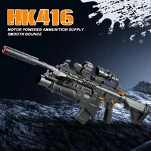 Large Gel Splatter Blaster For With Goggles Suitable For Backyard Fun And Outdoor Team Shooting Games, Over 18+, HK416 Full Configuration(Without Bullet) - 黑色 - 查看 4