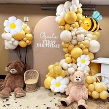 Bộ 140 vòng hoa bóng bay chủ đề ong và hoa cúc thích hợp cho trang trí tiệc sinh nhật, tiệc Phục sinh mùa xuân, kỷ niệm ngày cưới, trang trí ngày lễ tình nhân, trang trí nhà cửa, giáng sinh - Nhiều màu - Xem 4