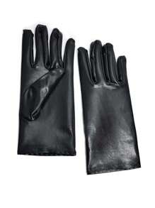 Unisex Stitching Detail Fashionable Full Finger Gloves For Party - Black - View 3