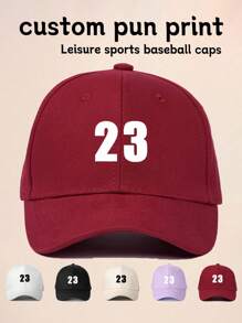 1pc Custom Printed Number Baseball Cap For Kids, Streetwear, Sunscreen, Casualback To School Winter Gift Ideas Boy Girl Valentine's Day