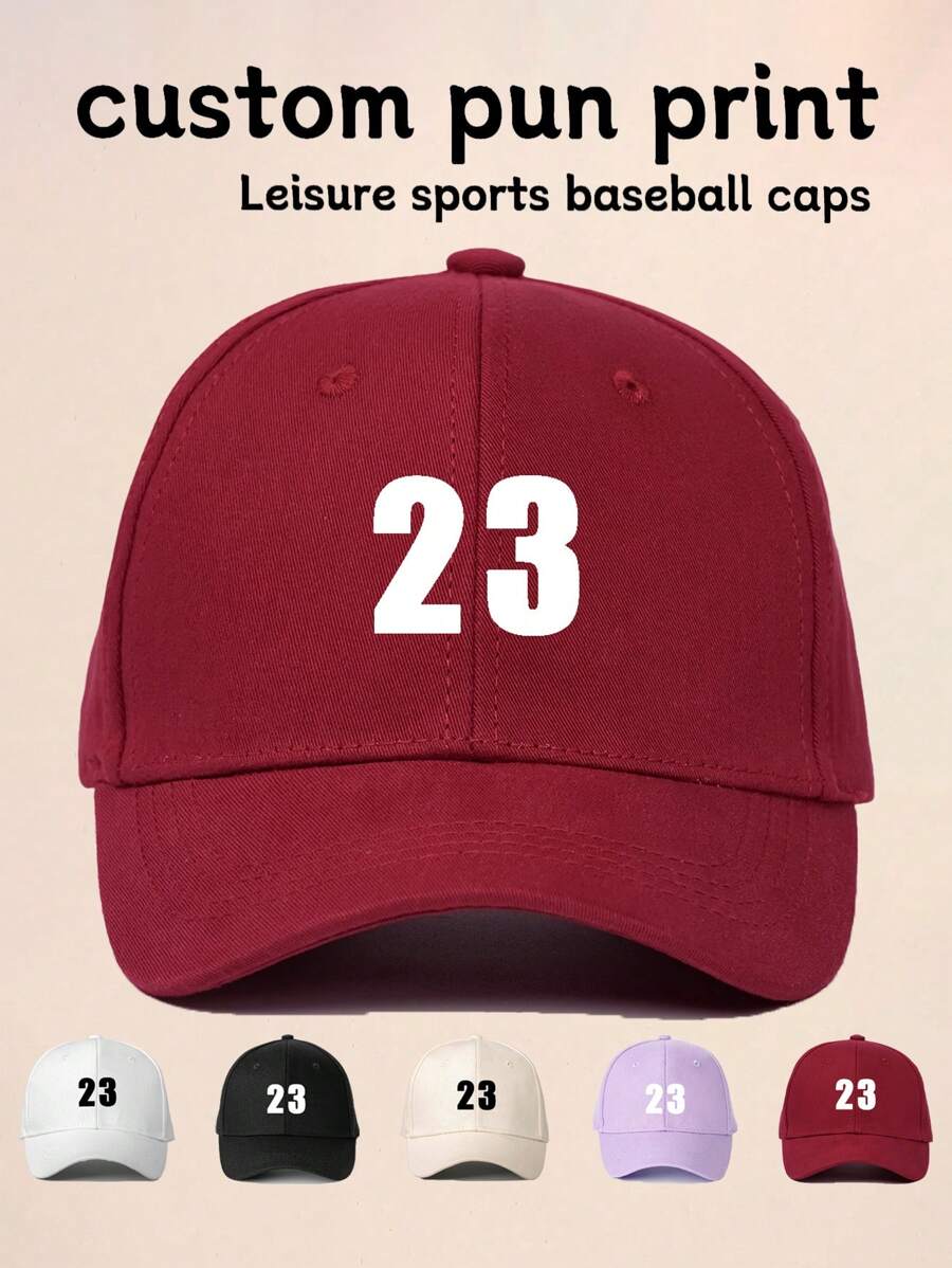 1pc Custom Printed Number Baseball Cap For Kids, Streetwear, Sunscreen, Casualback To School Winter Gift Ideas Boy Girl Valentine's Day
