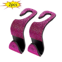 2pcs Shiny Rhinestone Car Rear Seat Headrest Hook, Car Purse Bag Holder - 2pcs - View 17