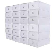 20X Clear Plastic Shoe Storage Boxes Drawer Stackable Foldable Durable Organiser
