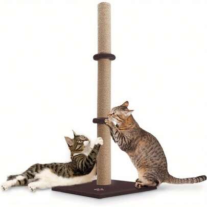 Cat Scratching Post Tall 89cm Cat Tree Cat Pet Vertical Climbing Resting Activity Tower With Soft Plush Carpet Covered Heavy Base And Sisal Pole For Kittens And Adult Cats Gray