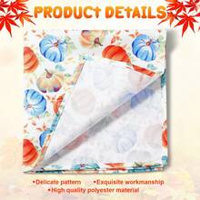 24 Pcs 14.5" X 14.5" Fall Cloth Napkin, Harvest Thanksgiving Cloth Napkins, Autumn Maple Leaf Sunflower Pumpkin Cloth Napkins Reusable Machine Washable Napkin For Home Thanksgiving Wedding Favor - 彩色 - 查看 4
