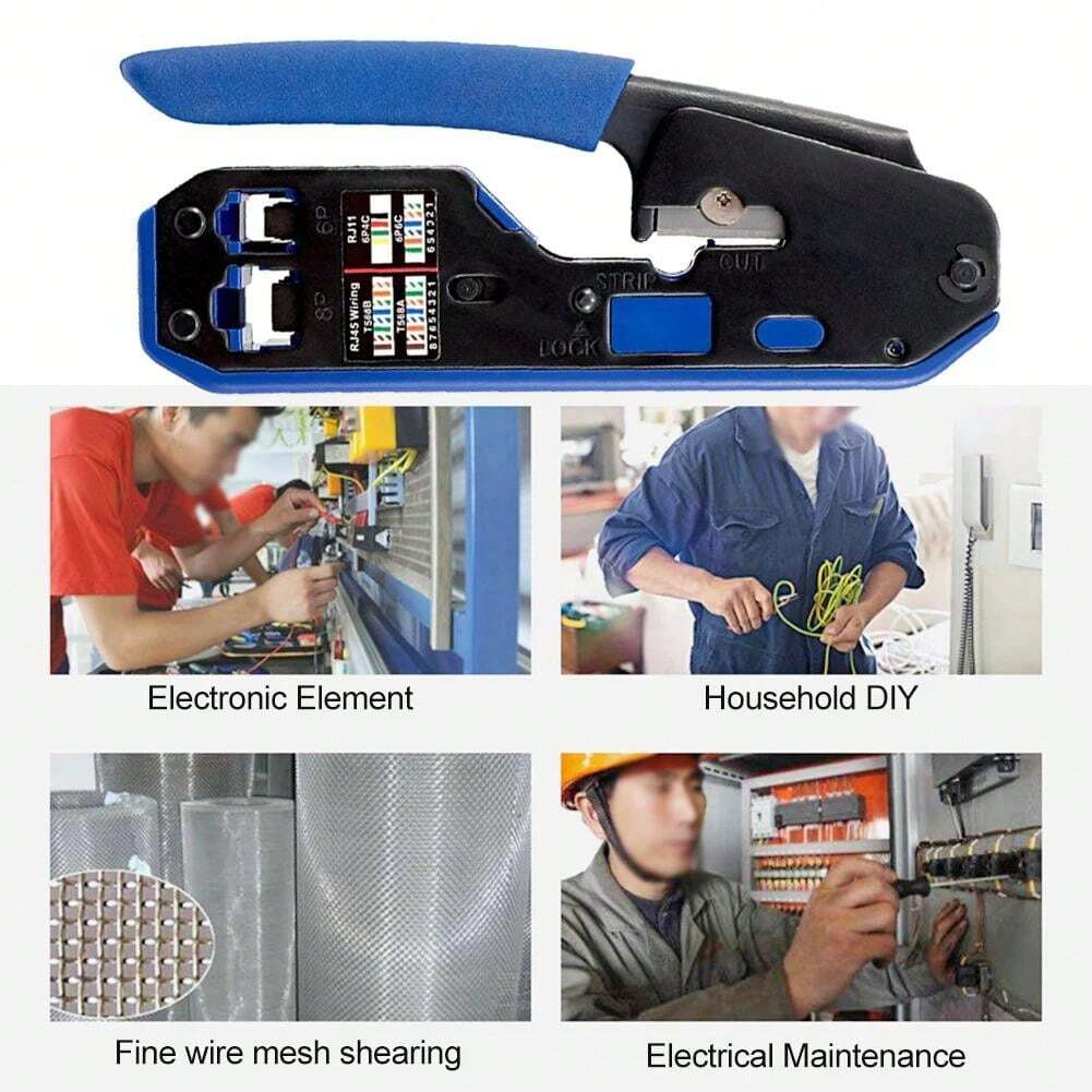 Professional MultiFunction 8P/6P DualUse Crimping Tool With Cable