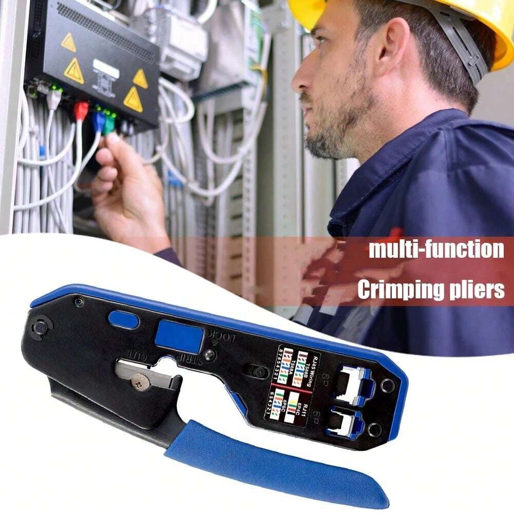 Professional MultiFunction 8P/6P DualUse Crimping Tool With Cable