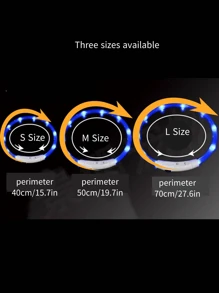 1pc LED Glowing Dog Collar, USB Rechargeable, Bright Luminous Pet Necklace, Anti-Lost Night Light, Long-Lasting Illumination, Multi-Color Fiber Optic & LED Strip Options