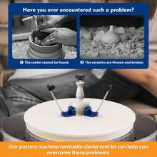 Pottery Wheel Ceramic Trim Holder Centers Clip Polymer Scraping Repair Tool - White+Blue - View 1