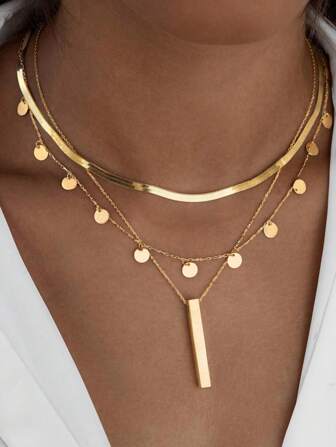 Set de 3 collares elegantes y sexys con decoración de diamantes en forma de cruz y de estilo vintage, adecuado para vacaciones, citas, regalos, uso diario, fiestas de noche, joyería de alto valor efectivo